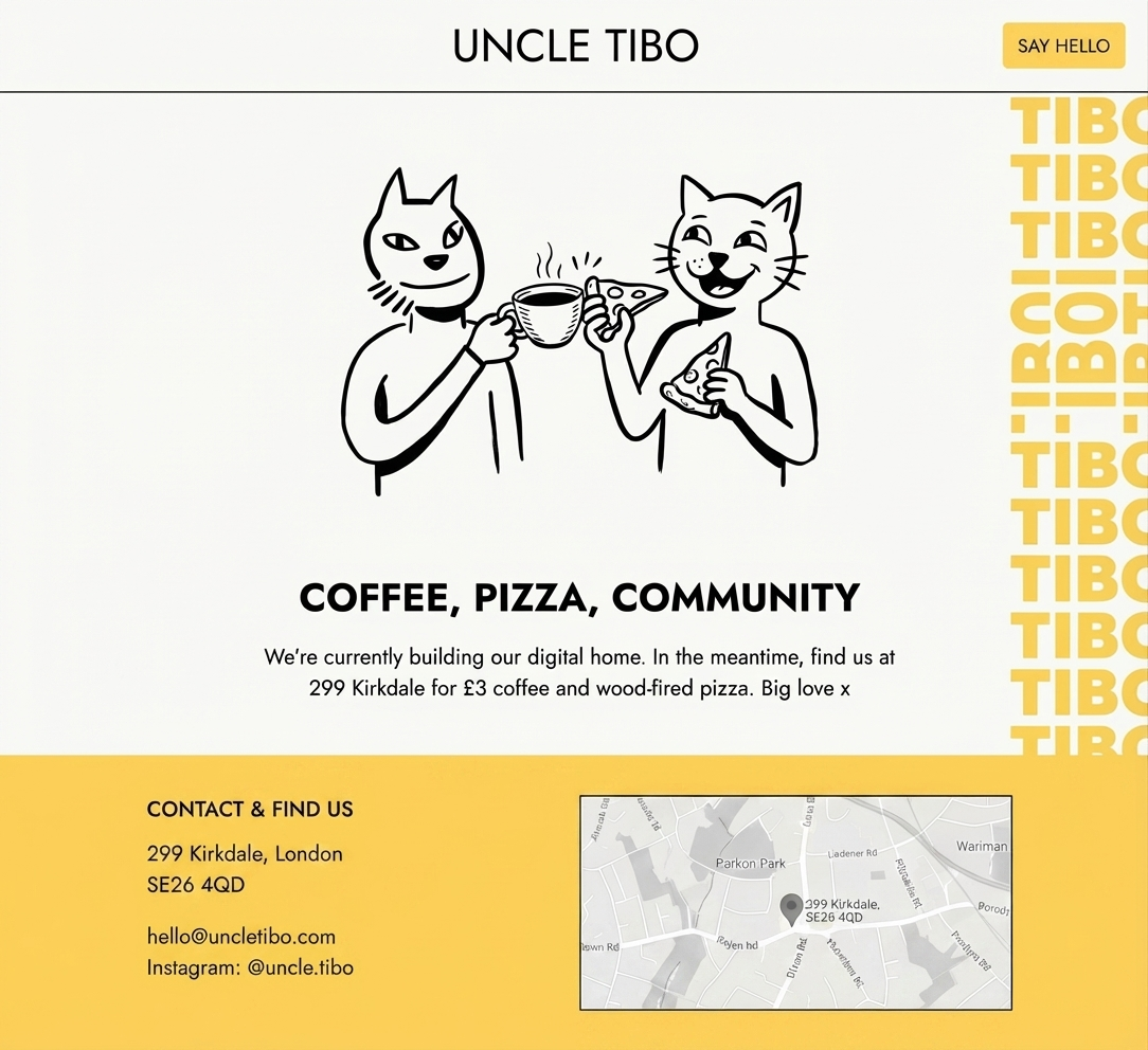 Uncle Tibo site screenshot